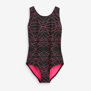 Black / Pink Sports Swimsuit (3-12yrs) - Allsport