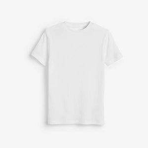 3 Pack Organic Cotton White Rib T-Shirts (1.5-12yrs) - Allsport