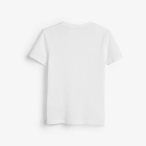 3 Pack Organic Cotton White Rib T-Shirts (1.5-12yrs) - Allsport