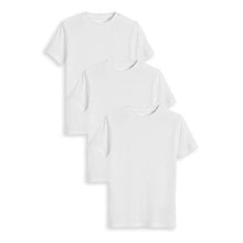 Load image into Gallery viewer, 3 Pack Organic Cotton White Rib T-Shirts (1.5-12yrs) - Allsport

