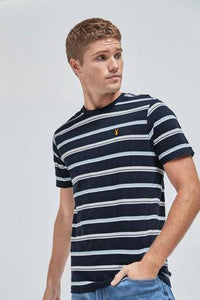 Navy Stripe Slim Fit T-Shirt - Allsport