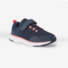Load image into Gallery viewer, Navy Blue/ Pink Runner Trainers (Older Girls) - Allsport
