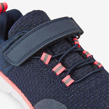 Load image into Gallery viewer, Navy Blue/ Pink Runner Trainers (Older Girls) - Allsport
