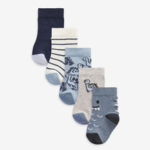 Load image into Gallery viewer, 5 Pack Blue Socks (Younger) - Allsport
