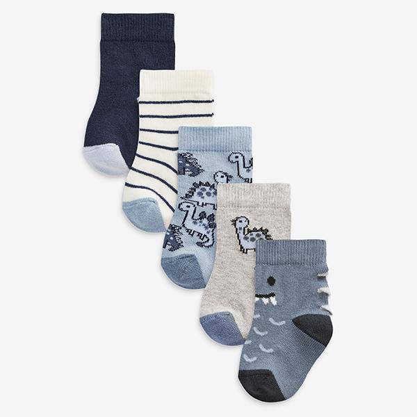 5 Pack Dinosaur Socks (0mth-2yrs) - Allsport