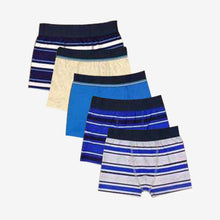 Load image into Gallery viewer, 5 Pack Blue Stripe  Trunks (3-12yrs) - Allsport
