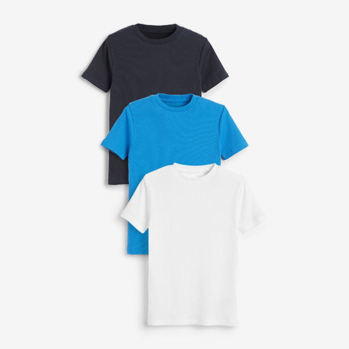3 Pack Cotton Rib  BlueT-Shirts (2-12yrs) - Allsport