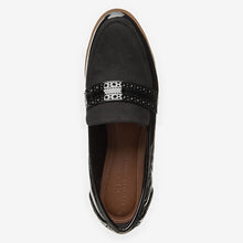 Load image into Gallery viewer, Black Forever Comfort® Brogue Detail Chunky Sole Forever Comfort Loafers
