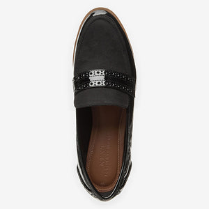 Black Forever Comfort® Brogue Detail Chunky Sole Forever Comfort Loafers