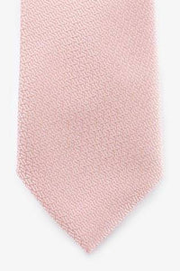 Pink Textured Tie With Tie Clip - Allsport