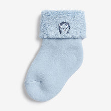 Load image into Gallery viewer, Blue 3 Pack Towelling Baby Socks (0mths-2yrs) - Allsport
