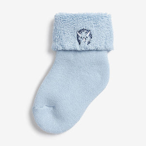 Blue 3 Pack Towelling Baby Socks (0mths-2yrs) - Allsport