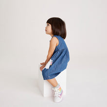 Load image into Gallery viewer, Mid Wash Unicorn Denim Dress (3mths-6yrs) - Allsport
