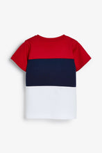 Load image into Gallery viewer, Red Short Sleeve Colourblock T-Shirt (3mths-5yrs) - Allsport
