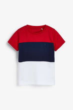 Load image into Gallery viewer, Red Short Sleeve Colourblock T-Shirt (3mths-5yrs) - Allsport
