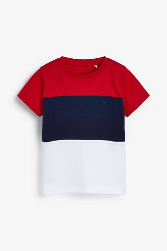 Red Short Sleeve Colourblock T-Shirt (3mths-5yrs) - Allsport