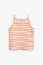 Load image into Gallery viewer, Strappy Rib Vest Fluro Orsange Stripe - Allsport
