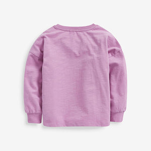 Lilac Purple Long Sleeve Cuffed Top (3-12yrs) - Allsport