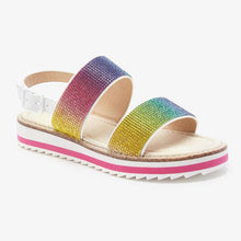 Load image into Gallery viewer, Rainbow Wedge Glitter Sandals (Older) - Allsport
