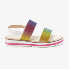 Load image into Gallery viewer, Rainbow Wedge Glitter Sandals (Older) - Allsport
