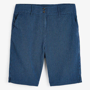 Blue/Black Stripe Chino Knee Shorts - Allsport