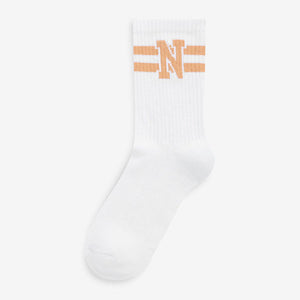 White Next Sports Collegiate Style Cushion Sole Ankle Socks 4 Pack - Allsport