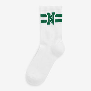 White Next Sports Collegiate Style Cushion Sole Ankle Socks 4 Pack - Allsport