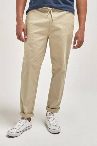 Stone Tapered Fit Elasticated Waist Trousers - Allsport