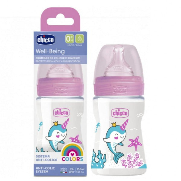 Chicco Bottle Colorful Plastic 150ml Pink 0M+