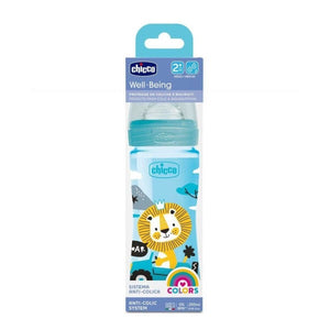 Chicco Bottle Colorful Plastic 250ml Blue 2M+