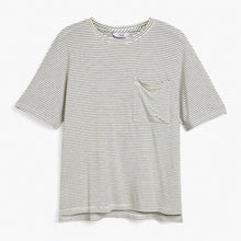Load image into Gallery viewer, Navy/ Ecru Stripe Pocket Short Sleeve T-Shirt - Allsport
