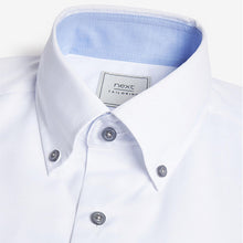 Load image into Gallery viewer, White/Blue Slim Fit Single Cuff Easy Iron Button Down Oxford Shirts 2 Pack
