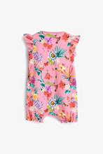 Load image into Gallery viewer, Pink 2 Pack Tropical Floral Rompers  (up to 18 months) - Allsport
