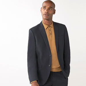 Navy Blue Slim Fit Two Button Suit: Jacket - Allsport