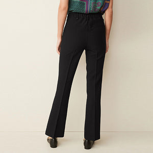 Black Bootcut Tailored Elasticated Back Boot Cut Trousers