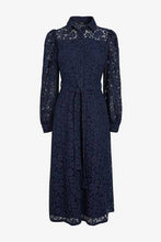 Load image into Gallery viewer, Navy Lace Shirt Dress - Allsport
