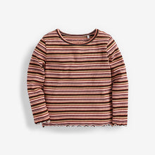 Load image into Gallery viewer, Brown/Red Stripe Basic Rib Jersey (3mths-6yrs) - Allsport
