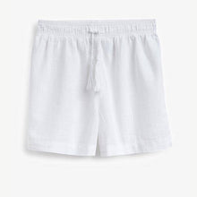 Load image into Gallery viewer, White Linen Blend Pull-On Shorts - Allsport
