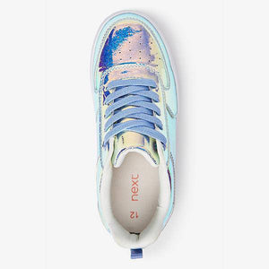 Iridescent Lace-Up Trainers (Older) - Allsport