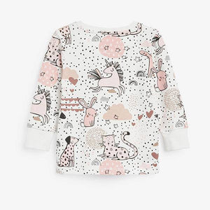 Pink/White 3 Pack Unicorn Snuggle Pyjamas (9mths-7yrs) - Allsport