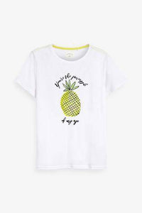 White Pineapple Print Short Set - Allsport