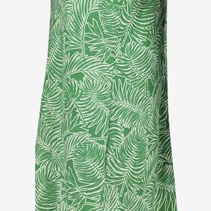 Green Palm Print Linen Blend Shift Dress - Allsport