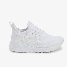Load image into Gallery viewer, White Elastic Lace Trainers (Older) - Allsport
