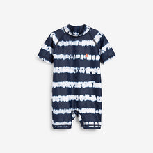 Load image into Gallery viewer, Navy Tie Dye Sunsafe Swimsuit (3mths-5yrs) - Allsport

