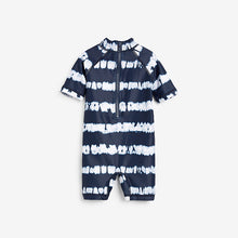 Load image into Gallery viewer, Navy Tie Dye Sunsafe Swimsuit (3mths-5yrs) - Allsport
