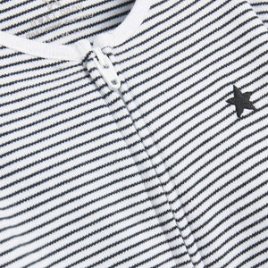 Monochrome 2 Pack Star Stripe Zip Sleepsuits (0mths-18mths) - Allsport