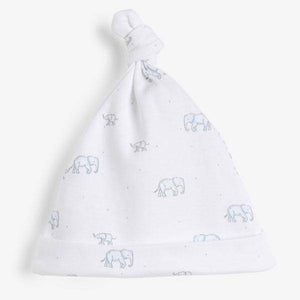 Pale Blue Organic Cotton Elephant Sleepsuit, Bodysuit, Bib And Hat Set (0-9mths) - Allsport