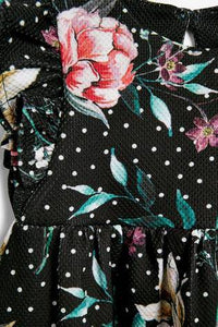 BLACK FLORAL PONTE DRESS (3MTHS-5YRS) - Allsport