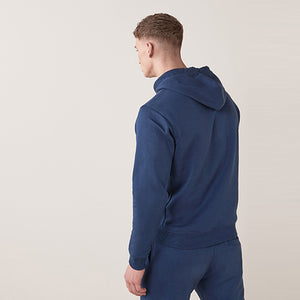 Blue Denim With Stag Jersey Hoodie