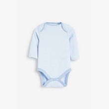Load image into Gallery viewer, Pale Blue 4 Pack Elephant Long Sleeve Bodysuits (0-18mths) - Allsport
